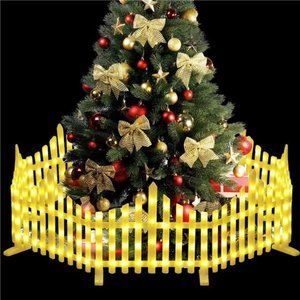 Christmas Decorative Fence Lights, 110 Inch Solar Fence Lights w/ Remote Control
